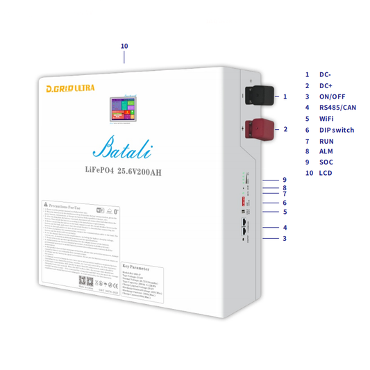 Batali BA-28S-P 25.6V 200Ah 5.12kWh LiFePO₄ Battery | 3kW Output | Reliable Solar & Backup Power